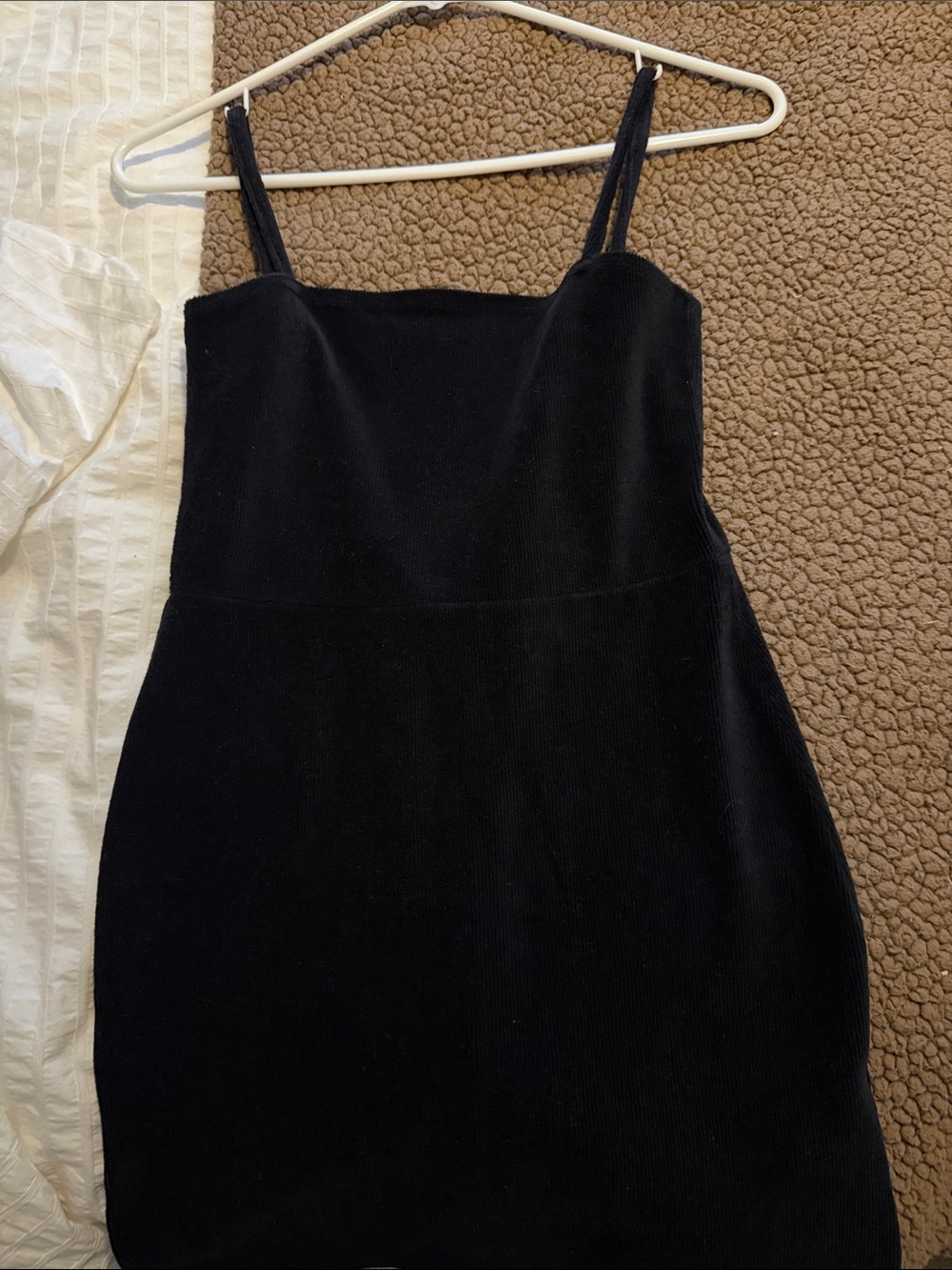 Black Velvet Mini Dress with Spaghetti Straps